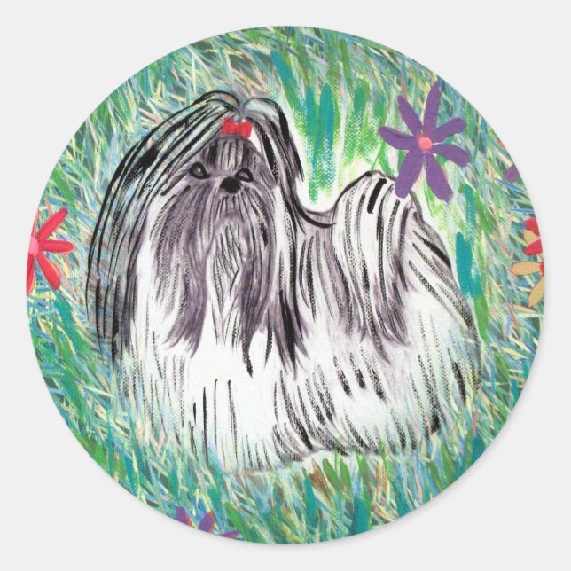 Shih Tzu Classic Round Sticker (Front)