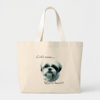 Shih Tzu Cold Nose Warm Heart Large Tote Bag