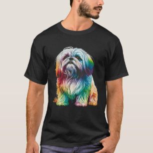 Shih Tzu Colorful Pop Tie Dye Tri Color Rainbow T-Shirt
