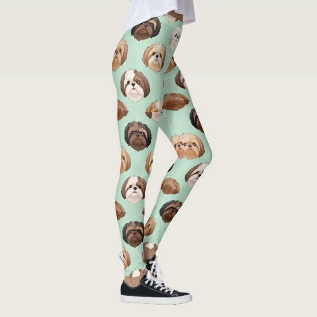 Shih Tzu Cute Dog Lover Pattern Leggings (Right)