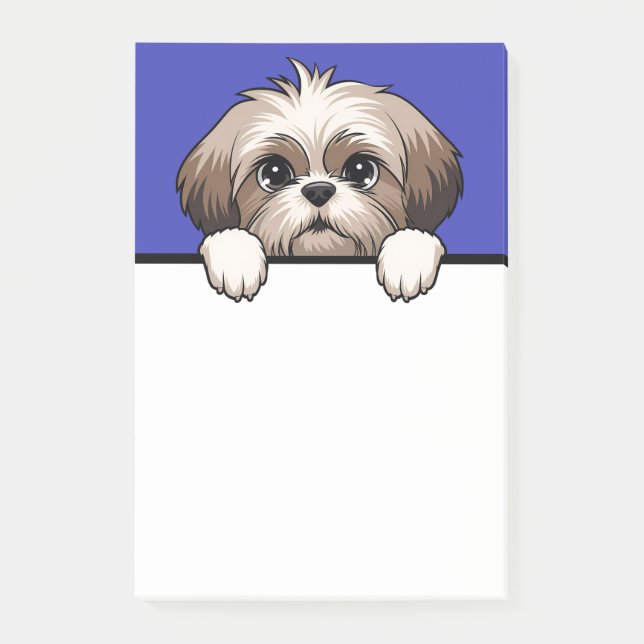 Shih Tzu Cute Peeking Puppy Dog Lover Gifts Post-it Notes (Front)