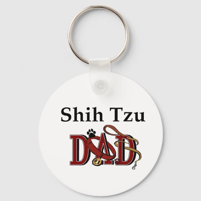 Shih Tzu Dad Gifts Key Ring (Front)