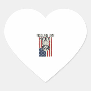 Shih Tzu Dad Patriotic Flag Vintage Dog Shirt_1 Heart Sticker