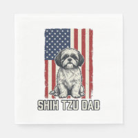 Shih Tzu Dad Patriotic Flag Vintage Dog Shirt_1