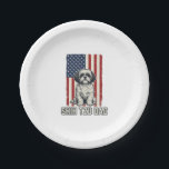 Shih Tzu Dad Patriotic Flag Vintage Dog Shirt_1 Paper Plate<br><div class="desc">Shih Tzu Dad Patriotic Flag Vintage Dog Shirt_1</div>
