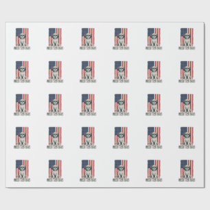 Shih Tzu Dad Patriotic Flag Vintage Dog Shirt_1 Wrapping Paper