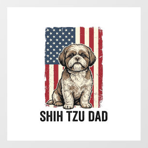 Shih Tzu Dad Patriotic Vintage Dog Shirt Design_1