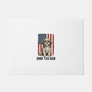 Shih Tzu Dad Patriotic Vintage Dog Shirt Design_1 Doormat