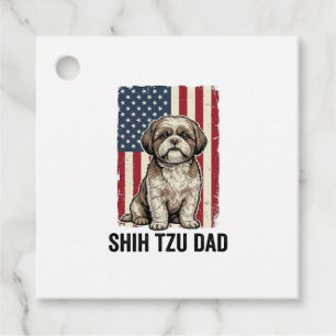 Shih Tzu Dad Patriotic Vintage Dog Shirt Design_1 Favour Tags