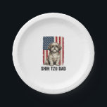 Shih Tzu Dad Patriotic Vintage Dog Shirt Design_1 Paper Plate<br><div class="desc">Shih Tzu Dad Patriotic Vintage Dog Shirt Design_1</div>