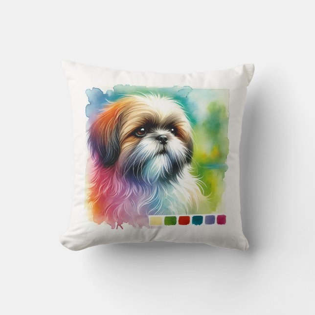 Shih Tzu Dog 200924AREF131 - Watercolor Cushion (Front)