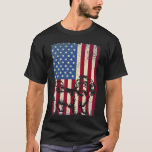 Shih Tzu Dog American Flag  Dog T-Shirt