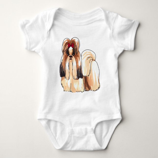 Shih Tzu Dog Baby Bodysuit (Front)