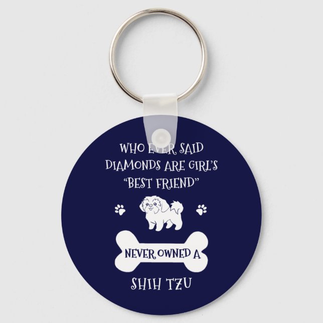 Shih Tzu Dog Best Friend Key Ring (Front)