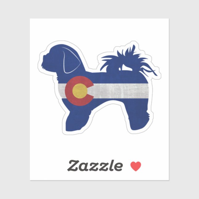 Shih Tzu Dog Breed Silhouette Colorado Flag (Sheet)