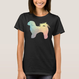 Shih Tzu Dog Breed Silhouette Filled With Geometri T-Shirt