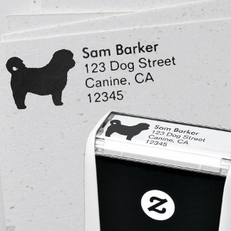 Shih Tzu Dog Breed Silhouette Return Address Self-inking Stamp