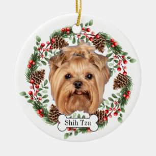 Shih Tzu dog Ceramic Tree Decoration