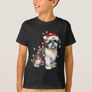 Shih Tzu Dog Christmas Lights Xmas Cute  T-Shirt