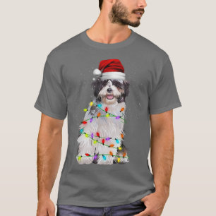 Shih Tzu Dog Christmas Lights Xmas Santa T-Shirt
