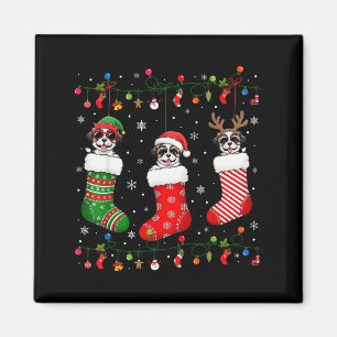 Shih Tzu Dog Christmas Socks Santa Elf Reindeer Xm Magnet