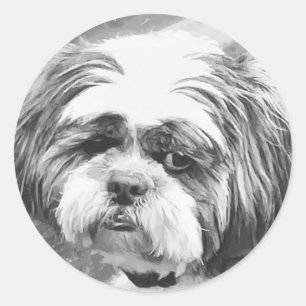 SHIH TZU DOG  CLASSIC ROUND STICKER