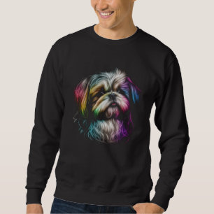 Shih Tzu Dog  Colorful Dog Mom Dad Men Women Kids Sweatshirt
