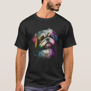 Shih Tzu Dog Colorful Dog Mom Dad Men Women Kids T-Shirt