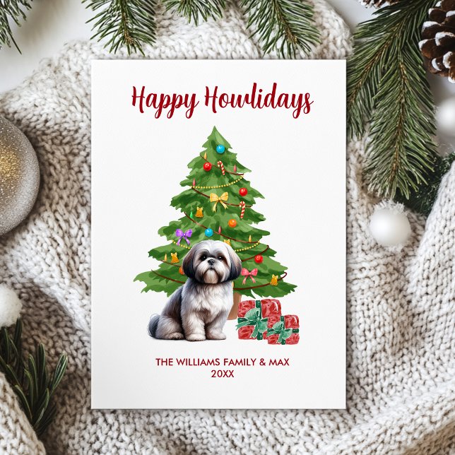 Shih Tzu Dog Family Christmas Holiday Card (Creator Uploaded)