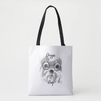 Shih Tzu Dog Glasses Tote Bag