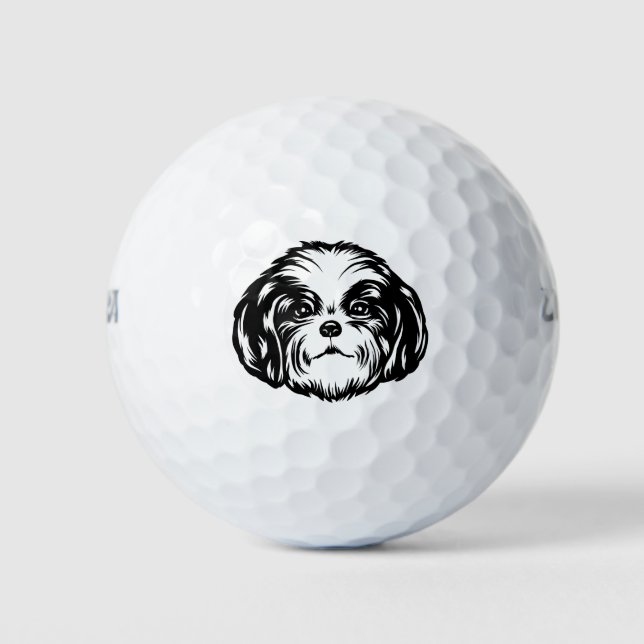 Shih Tzu Dog Golf Balls (Front)