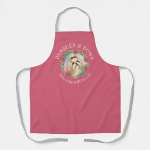 Shih Tzu Dog Grooming Apron   Deluxe Pink