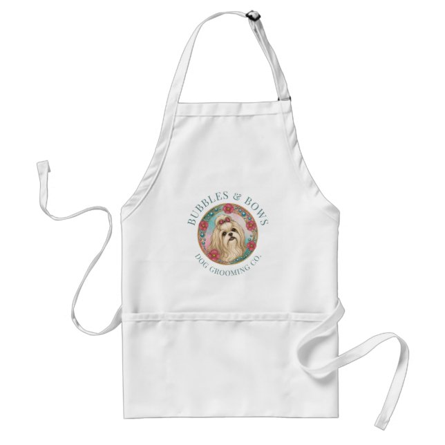  Shih Tzu Dog Grooming Apron Salon Workwear Cute (Front)