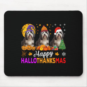 Shih Tzu Dog Halloween Christmas Hallothanksmas 1 Mouse Pad