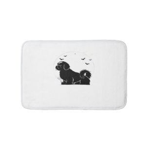 Shih Tzu Dog – Halloween Moon Silhouette Classic T Bath Mat