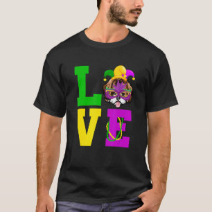 Shih Tzu Dog I Love Mardi Gras Costume Dog T-Shirt