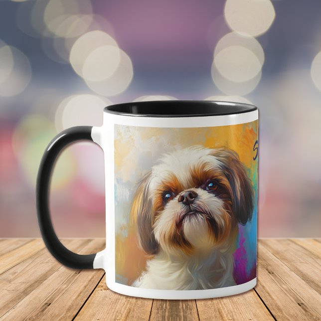 Shih Tzu Dog Impressionistic Paint Mug (Creator Uploaded)