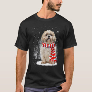 Shih Tzu Dog In The Snow Merry Christmas Winter T-Shirt