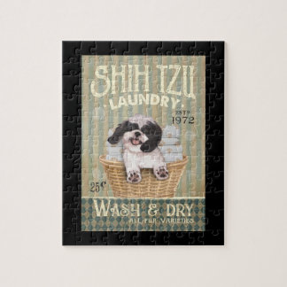 Shih Tzu Dog Laundry Cute Shih Tzu Life Puppy Tzu Jigsaw Puzzle