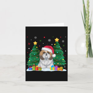 Shih Tzu Dog Lovers Santa Hat Ugly Christmas Sweat Card