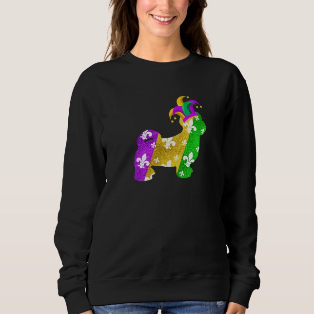 Shih Tzu Dog Mardi Gras Carnivals Funny Puppy Love Sweatshirt (Front)