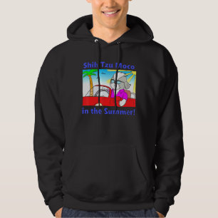 Shih Tzu Dog Moco's Summer Running In A Sports Car Hoodie