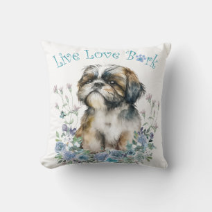 Shih Tzu Dog Mum Floral Cushion