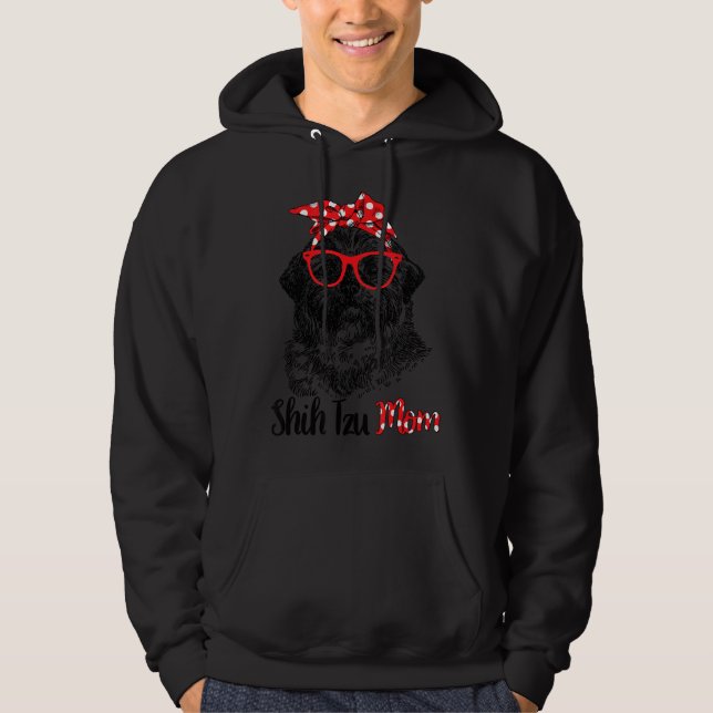 Shih Tzu Dog Mum Happy Mother  S Day Red Headband  Hoodie (Front)