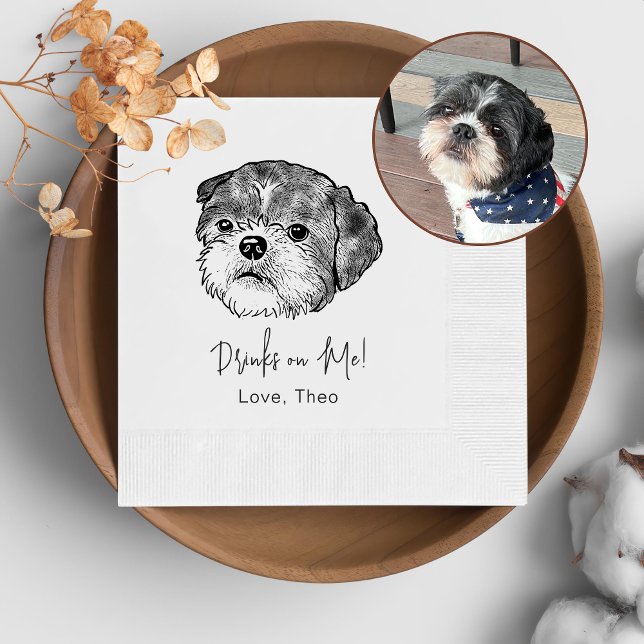 Shih Tzu Dog Personalised Drink On Me Napkin (Creator Uploaded)