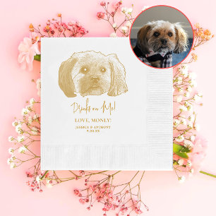 Shih Tzu Dog Personalised Drinks on Me Napkin