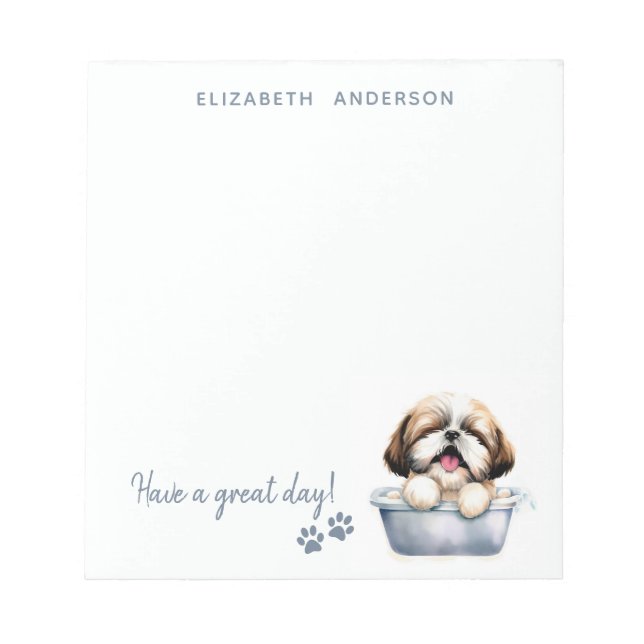 Shih Tzu Dog Personalised Notepad (Front)
