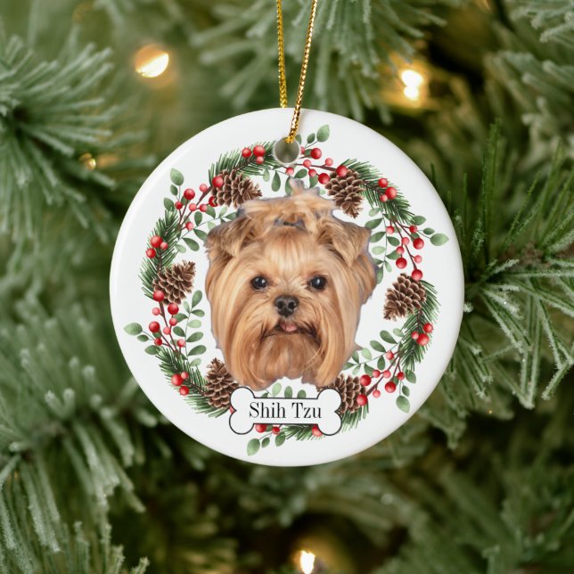 Shih Tzu  dog Personalised Pet Ornament (Tree)
