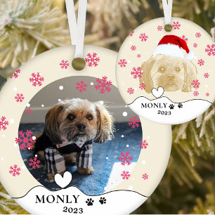 Shih Tzu Dog Personalized Hand Drawing Ceramic Tree Decoration