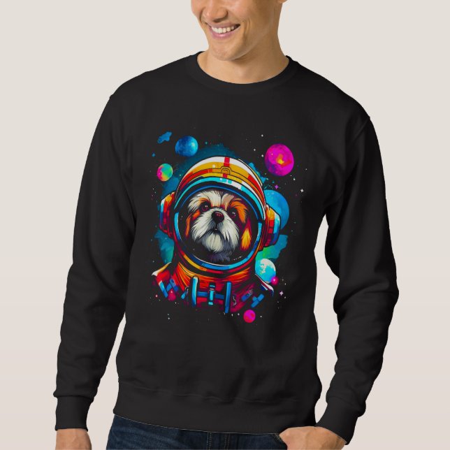 Shih Tzu Dog Planet Space Sweatshirt (Front)